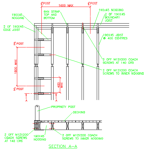 Deck joist Layout 1 from table 7.10b NZS3604
