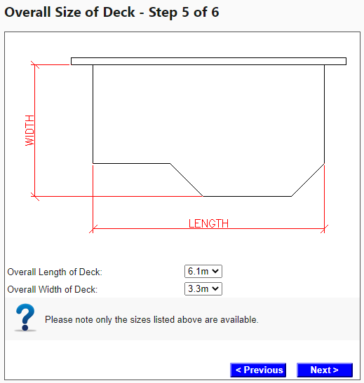Step 5 - Overall Size of Deck