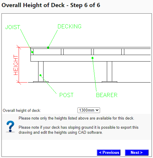 Step 6 - Overall Height of Deck