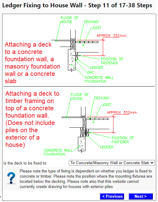 Step11 - ledger fixing to house wall